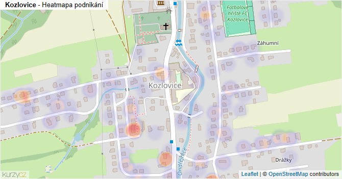 Kozlovice - mapa podnikání