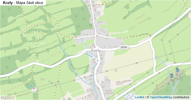 Kozly - mapa části obce