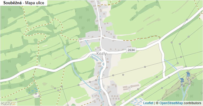 Souběžná - mapa ulice