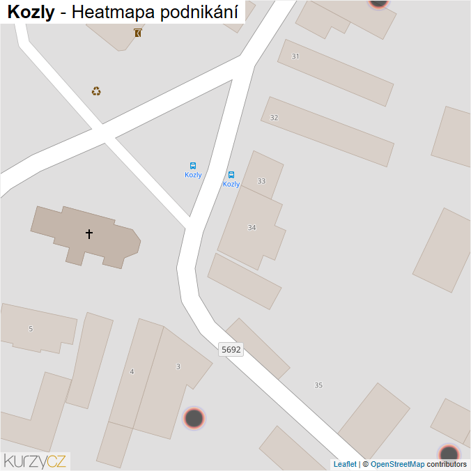 Mapa Kozly - Firmy v obci.
