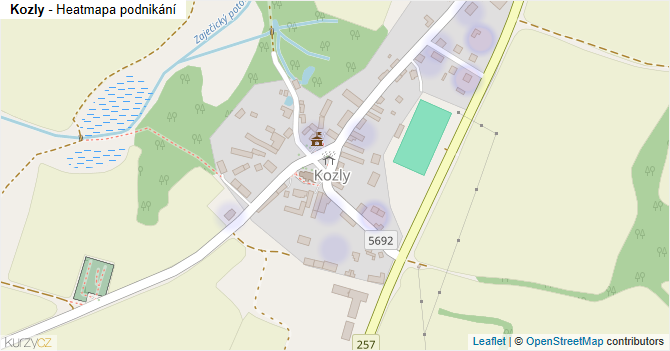 Kozly - mapa podnikání