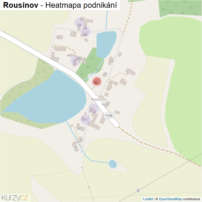 Mapa Rousínov - Firmy v části obce.