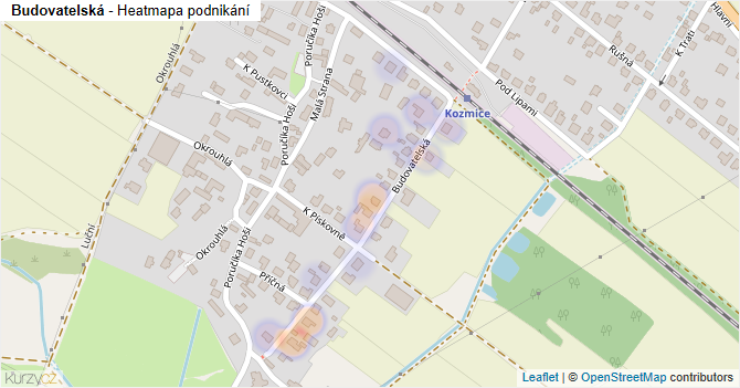 Budovatelská - mapa podnikání