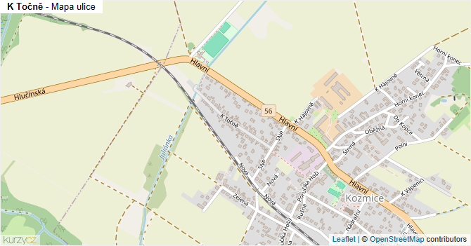 K Točně - mapa ulice