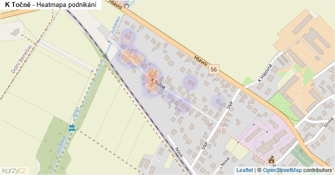 K Točně - mapa podnikání
