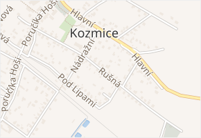 Rušná v obci Kozmice - mapa ulice