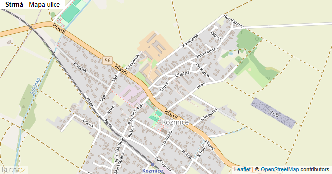 Strmá - mapa ulice