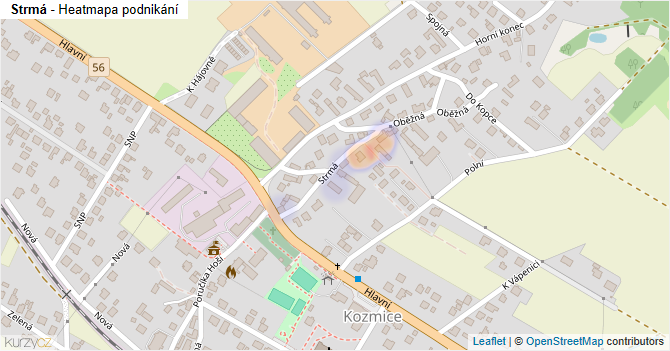 Strmá - mapa podnikání