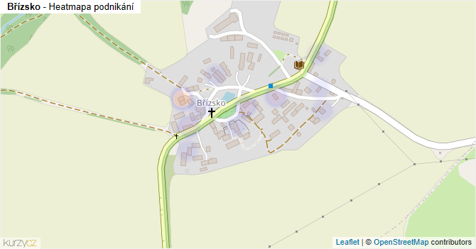 Břízsko - mapa podnikání