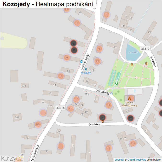 Mapa Kozojedy - Firmy v obci.