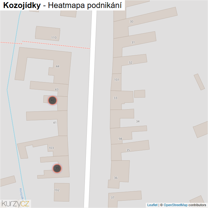 Mapa Kozojídky - Firmy v obci.