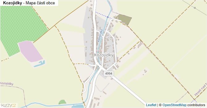 Kozojídky - mapa části obce