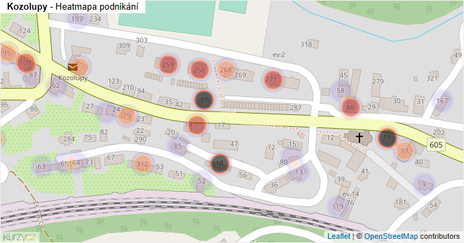 Kozolupy - mapa podnikání