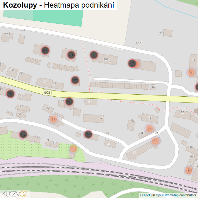 Mapa Kozolupy - Firmy v obci.