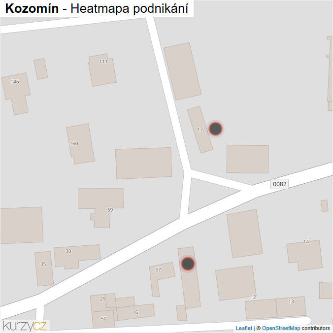 Mapa Kozomín - Firmy v obci.