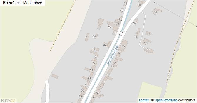 Kožušice - mapa obce