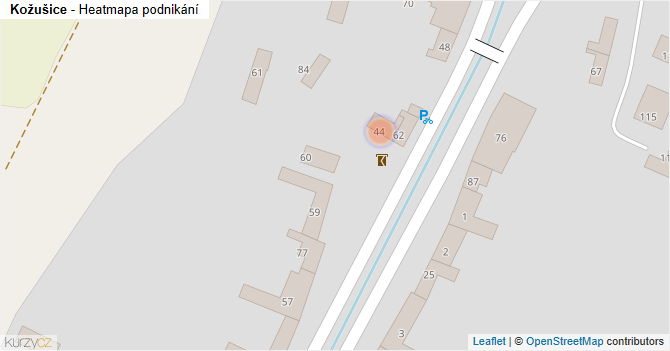 Kožušice - mapa podnikání