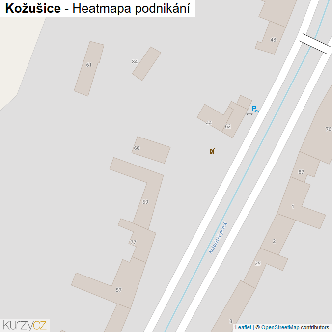 Mapa Kožušice - Firmy v obci.