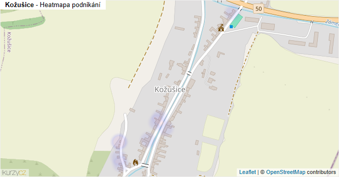 Kožušice - mapa podnikání