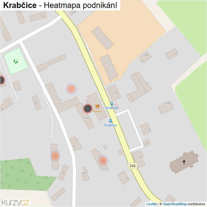 Mapa Krabčice - Firmy v obci.