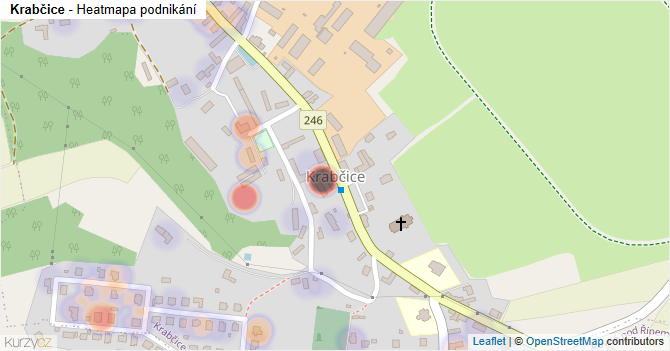 Krabčice - mapa podnikání