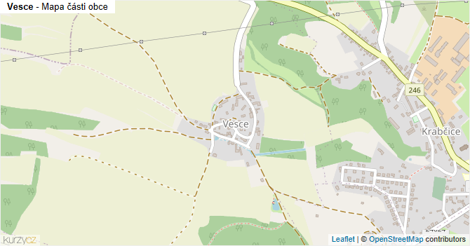 Vesce - mapa části obce