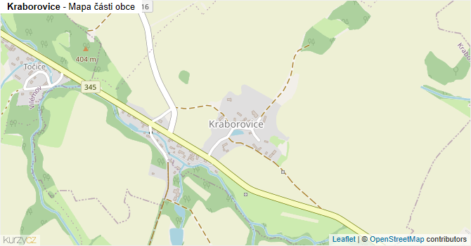 Kraborovice - mapa části obce