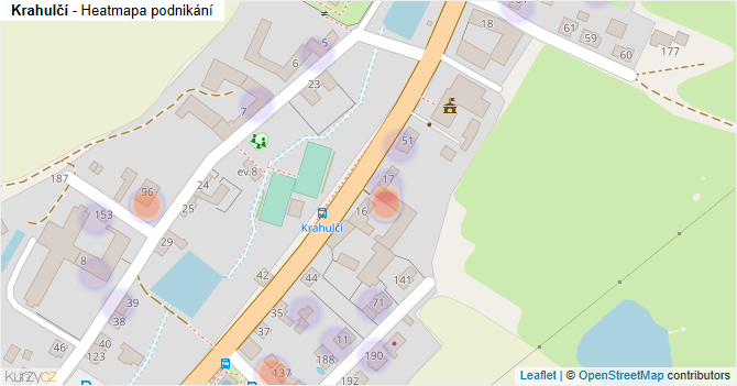 Krahulčí - mapa podnikání