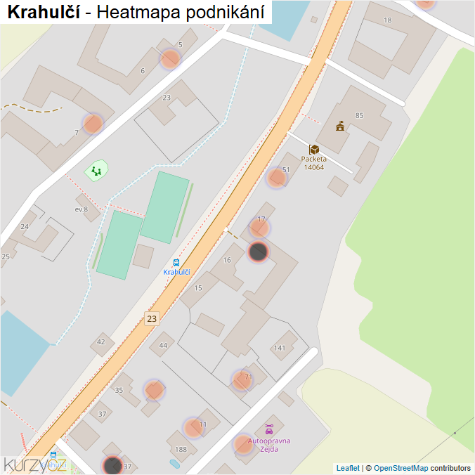 Mapa Krahulčí - Firmy v obci.