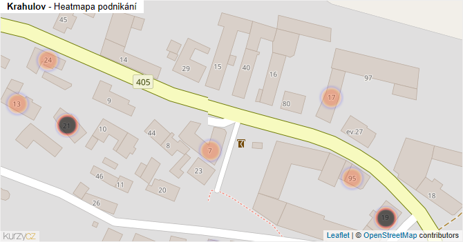 Krahulov - mapa podnikání