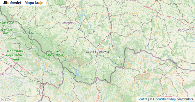 Jihočeský - mapa kraje