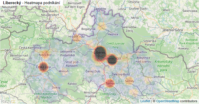 Liberecký - mapa podnikání