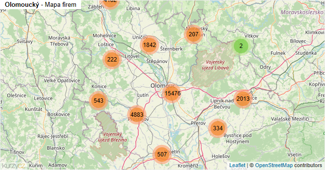 Olomoucký - mapa firem