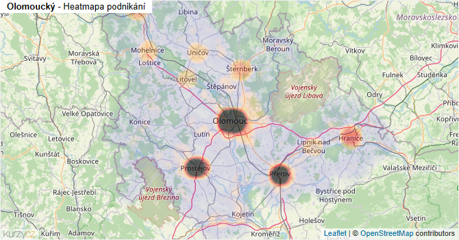Olomoucký - mapa podnikání