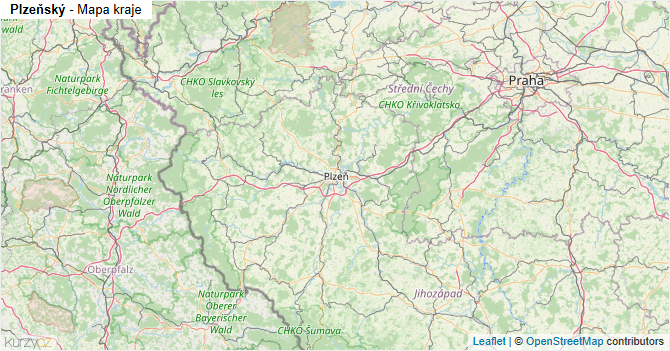 Plzeňský - mapa kraje