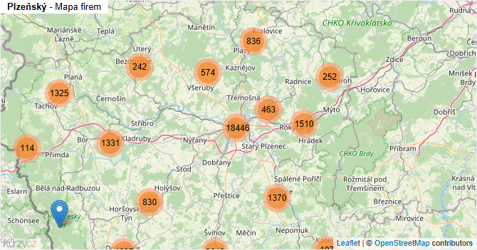 Plzeňský - mapa firem