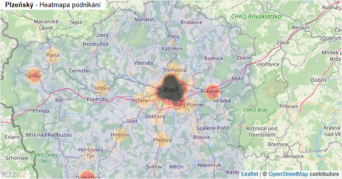 Plzeňský - mapa podnikání