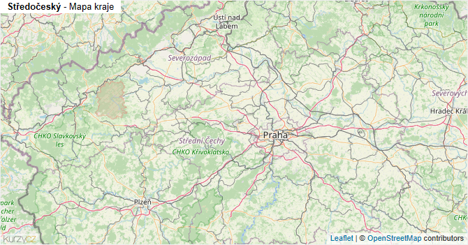 Středočeský - mapa kraje