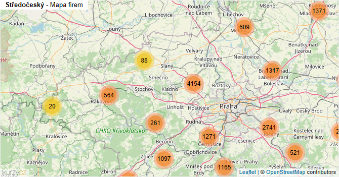 Středočeský - mapa firem