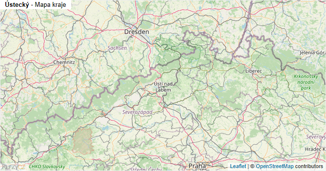 Ústecký - mapa kraje
