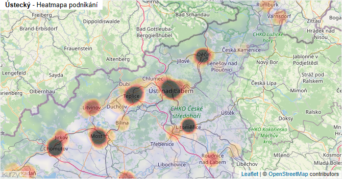 Ústecký - mapa podnikání