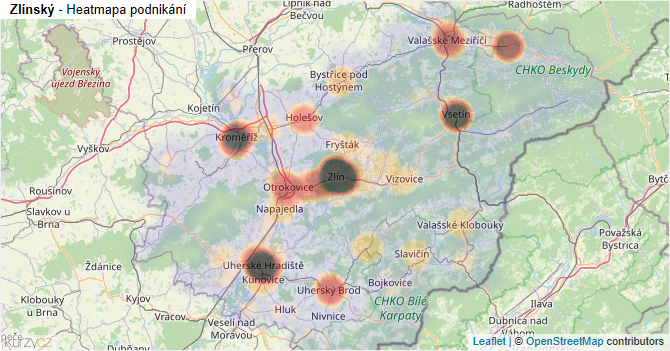 Zlínský - mapa podnikání