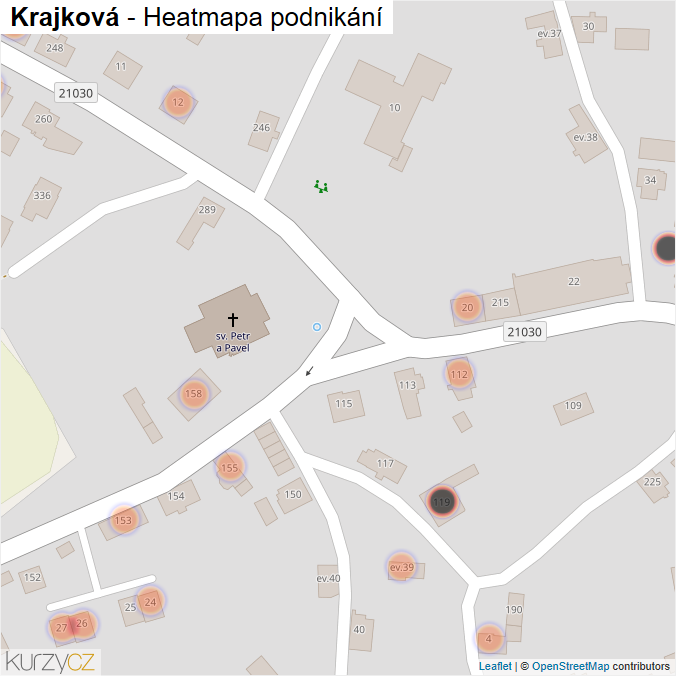 Mapa Krajková - Firmy v obci.