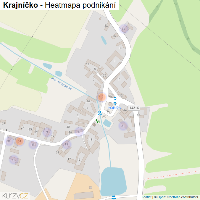 Mapa Krajníčko - Firmy v části obce.