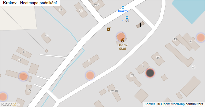 Krakov - mapa podnikání