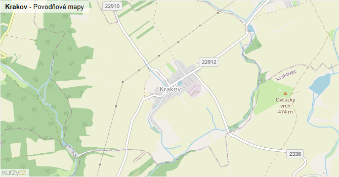 Krakov - záplavové mapy stoleté vody