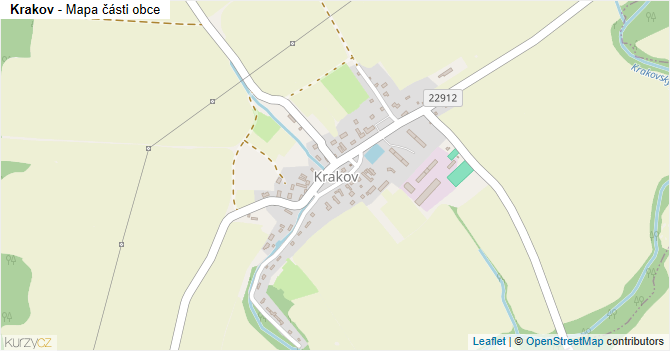 Krakov - mapa části obce