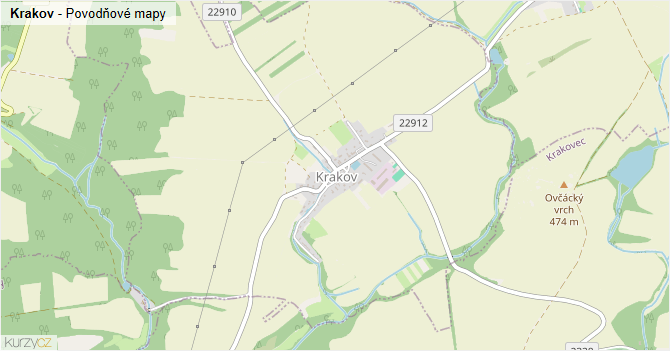 Krakov - záplavové mapy stoleté vody