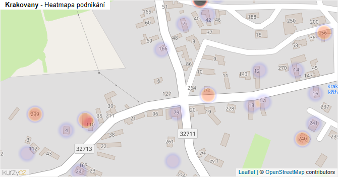 Krakovany - mapa podnikání