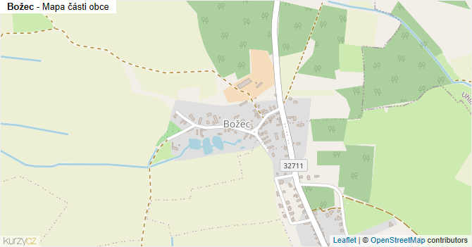 Božec - mapa části obce